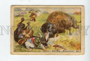 427817 Karl May Winnetou WILD WEST Bison Advertising Kiddy chewing gum card