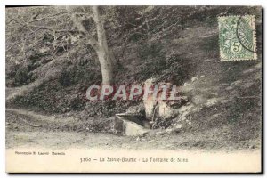 Old Postcard La Sainte Baume Nans Fountain