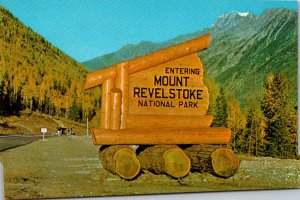 Canada British Columbia Rogers Pass Entrance Sign Mount Revelstoke National Park