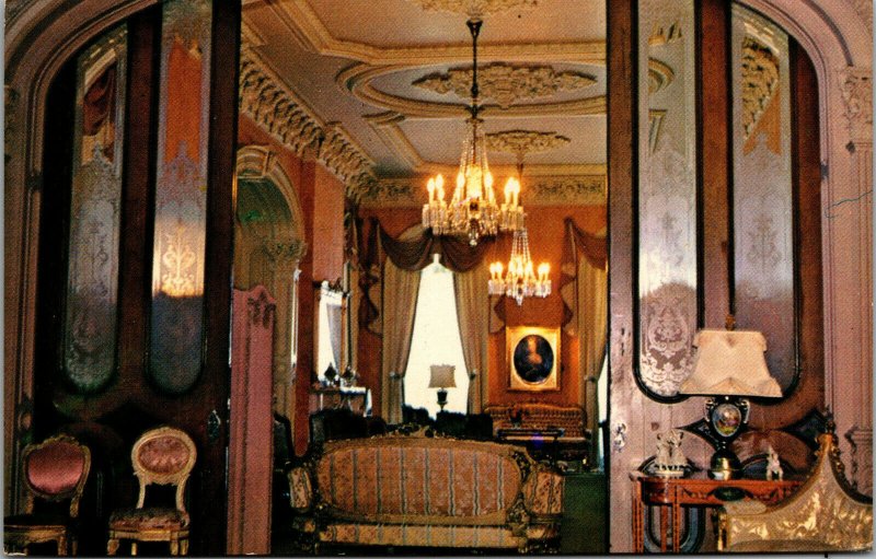 Vtg Hay House Interior Drawing Room Macon Georgia GA Chrome Postcard