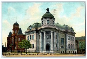 1911 City Hall and Carnegie Library Vancouver British Columbia Canada Postcard