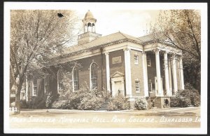 Mark Spencer Memorial Hall Penn College Oskaloosa Iowa RPPC Unused c1930s