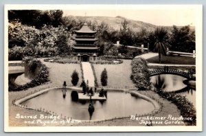 RPPC  Bernheimer Residence  Japanese Gardens  California  Postcard