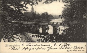 Stassfurt Germany Athensleben Bridge c1910 Vintage Postcard