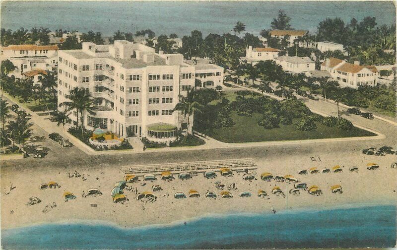 Fort Lauderdale Florida Trade Winds Hotel Albertype roadside Postcard 21-8621