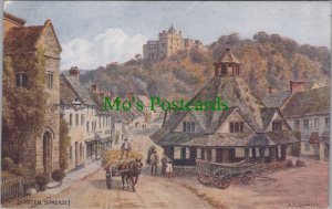 Somerset Postcard - Dunster Village - Artist A.R.Quinton RS32247