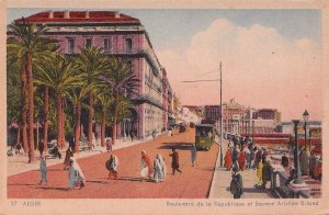 Postcard Algeria Blvd Republic Square Aristide Briand