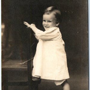 ID'd c1910s Falls Church, VA Cute Little Boy Baby RPPC Photo Milton Eglin A140