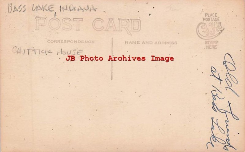 IN, Bass Lake, Indiana, RPPC, Baseball Team with Gloves, Photo 