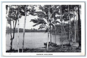 1946 Tree Birches, Boat in the Side, Barron Wisconsin WI Vintage Postcard
