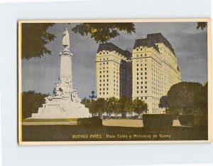 Postcard Plaza Colon y Ministerio de Guerra, Buenos Aires, Argentina