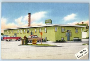 1957 El Motel Court & Restaurant Cottages Cars View Hibbing Minnesota Postcard
