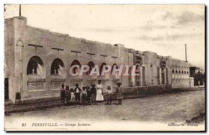 Tunisia Old Postcard Ferryville school GRoup