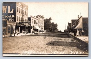 JH2/ Vienna Ohio RPPC Postcard c1910 Warren Jefferson Street Stores  47