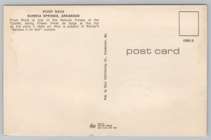Eureka Springs Arkansas~Man @ Pivot Rock In Ozarks~Vintage Postcard 