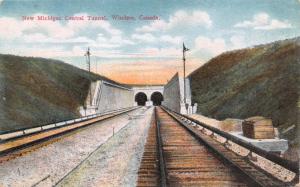 WINDSOR ONTARIO CANADA~NEW MICHIGAN TUNNEL-HOWELL & KNOWLTON PUBL POSTCARD