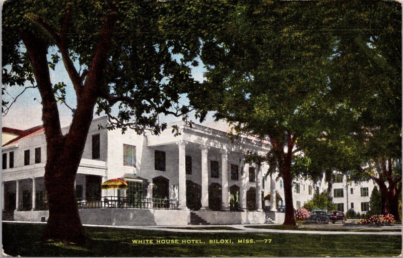 Biloxi MS White House Hotel Postcard unused 1930s/40s (6459)