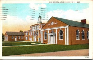 Postcard New York Lake George High School Curt Teich Art Colored 1939 V111