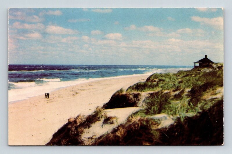 Cape Cod Beach Massachusetts Scenic Coastal Landscape Oceanfront Chrome Postcard 