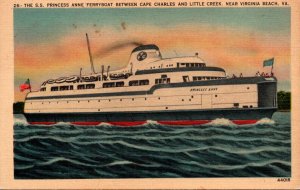 Ships S S Princess Anne Ferryboat Between Cape Charles and Little Creek Near ...