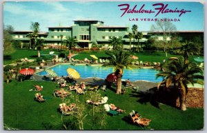 Vtg Las Vegas Nevada NV Flamingo Hotel Swimming Pool Grounds 1960s View Postcard