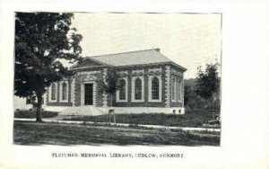 Fletcher Memorial Library - Ludlow, Vermont VT Postcard