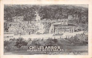 Delaware Water Gap Pennsylvania Child's Arbor, B/W Lithograph Vintage PC U13416