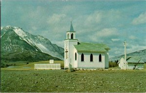 Blairmore Alberta Drive-in Chapel Frank Slide Vintage Postcard Landmark 1960s