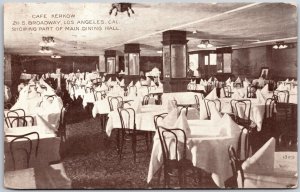 Los Angeles CA-California, Café Kerkow S. Broadway Main Dining Hall Old Postcard