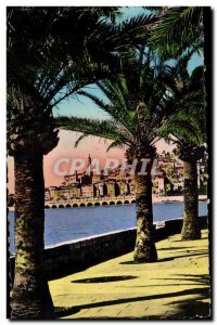 Old Postcard Menton Old Town View Taking Garavan