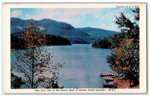 c1920's Lake Lure Beauty Spot Lake Boating Western North Carolina NC Postcard