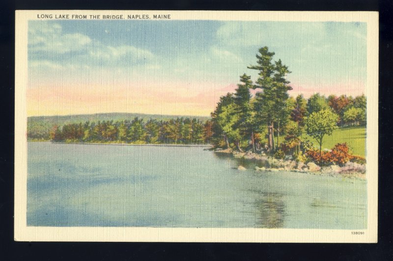 Naples, Maine/ME Postcard, Long Lake From The Bridge