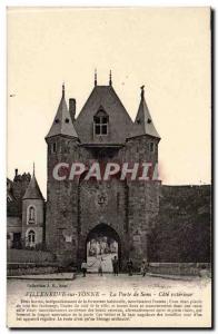 Villeneuf sur Yonne Old Postcard The door outside Cote Sens