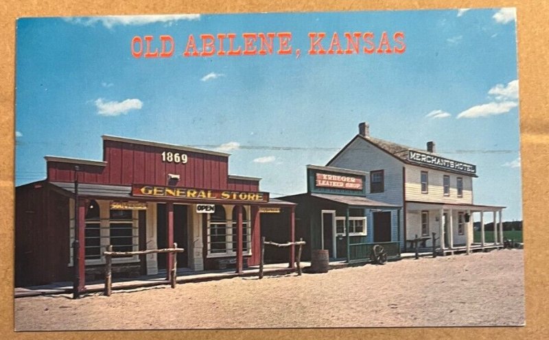 VINTAGE UNUSED POSTCARD - GREETINGS FROM OLD ABILENE, KANSAS