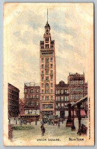 NEW YORK CITY NYC -DECKER BUILDING IN UNION SQUARE- POSTCARD ANDY WARHOL STUDIO