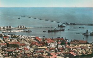 Sailing boats navigation themed postcard France Sete harbour cargo drager