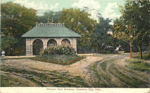 1908 Oklahoma City Oklahoma Wheeler Park Entrance South West News postcard 1253