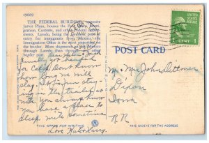 1947 United States Post Office Federal Building Laredo Texas TX Antique Postcard 