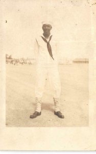RPPC Black Americana SAILOR Military Uniform WWII-Era Vintage Photo Postcard