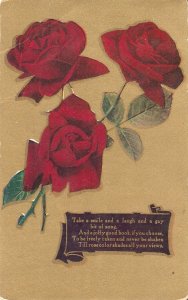 Flowers. Beautiful roses Lot of five (5) old vintage postcards