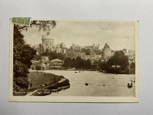 POSTED VINTAGE POSTCARD - WINDSOR CASTLE FROM RIVER   (KK1142)