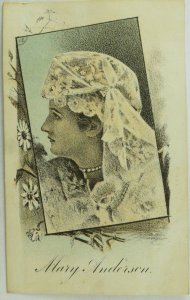 1880's WM. C. Pratt Candy Oysters Cigars Actress Mary Anderson Card P30