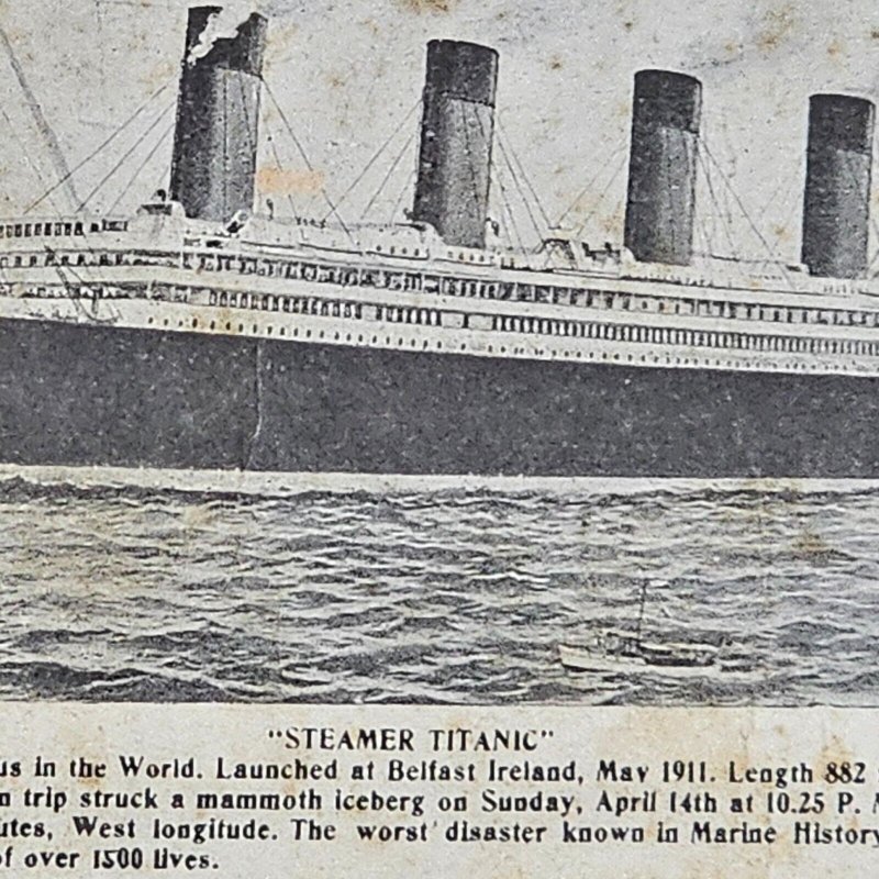 PSA Graded  1912 Steamer Titanic Postcard  Unposted  Divided Back