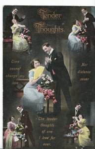 Romance Postcard - Tender Thoughts - Showing Young Lady and Young Man    1705