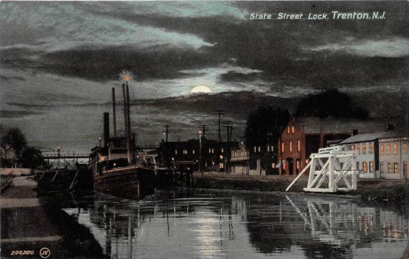 New Jersey Trenton at night,  State Street Lock