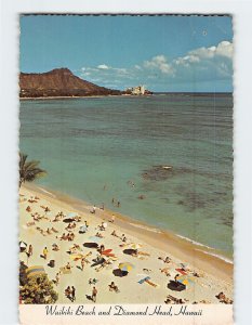 Postcard Waikiki Beach and Diamond Head Hawaii USA