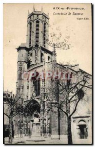 Old Postcard Aix en Provence Cathedrale St. Sauveur