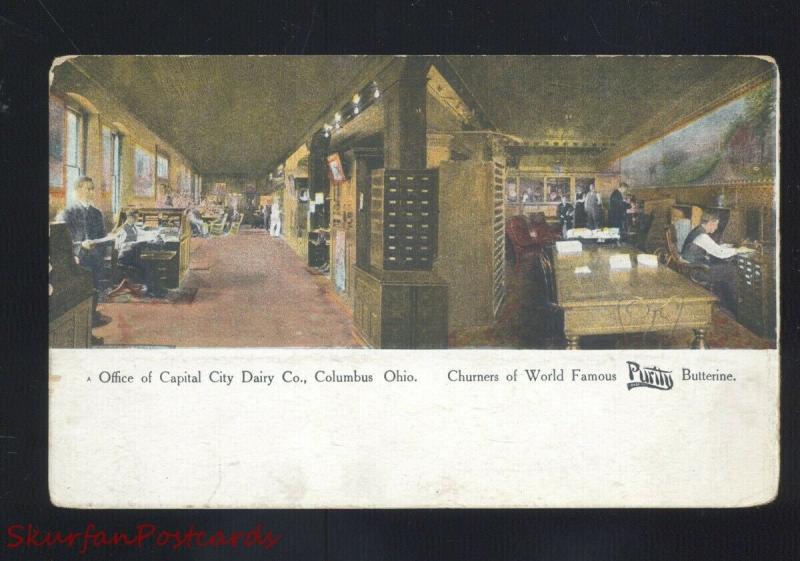 COLUMBUS OHIO CAPITAL CITY DAIRY COMPANY INTERIOR CREAMERY VINTAGE POSTCARD