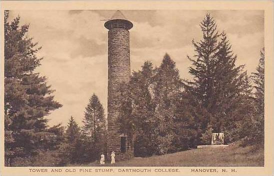 New Hampshire Hanover Tower And Old Pine Stump Dartmouth College Albertype