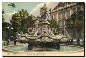 Postcard Old Marseille La Fontaine Estrangin